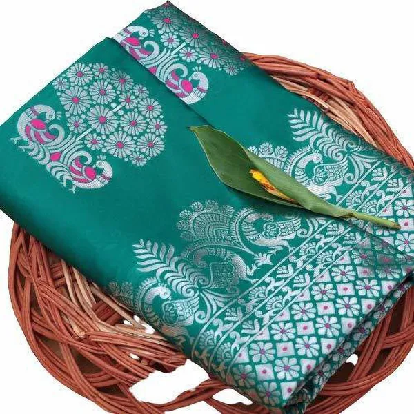 Light_Blue_Printed_Kanjivaram_Silk_Saree_with_Saree_Cover
